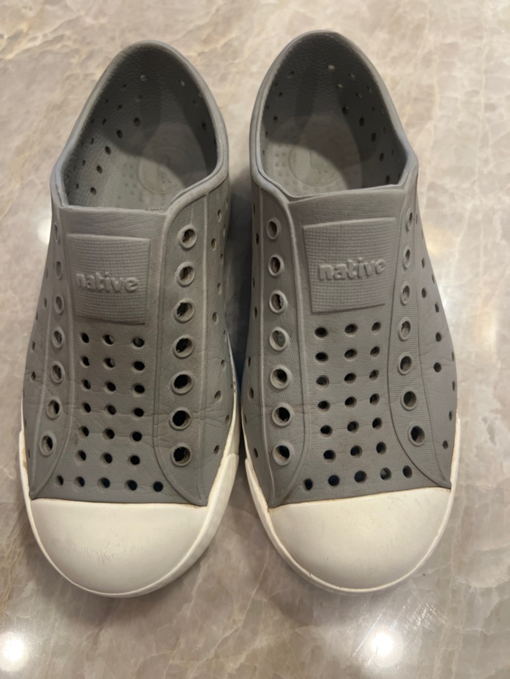 Native Gray Slip-On Sneakers with White Soles - Sz 12 - Picture 8 of 8